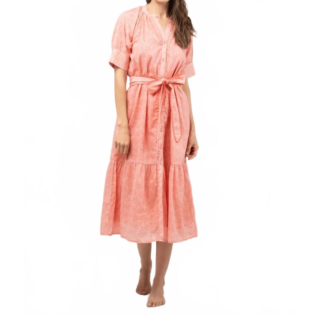 NEW BEAU & RO jane midi swirl dress in pink